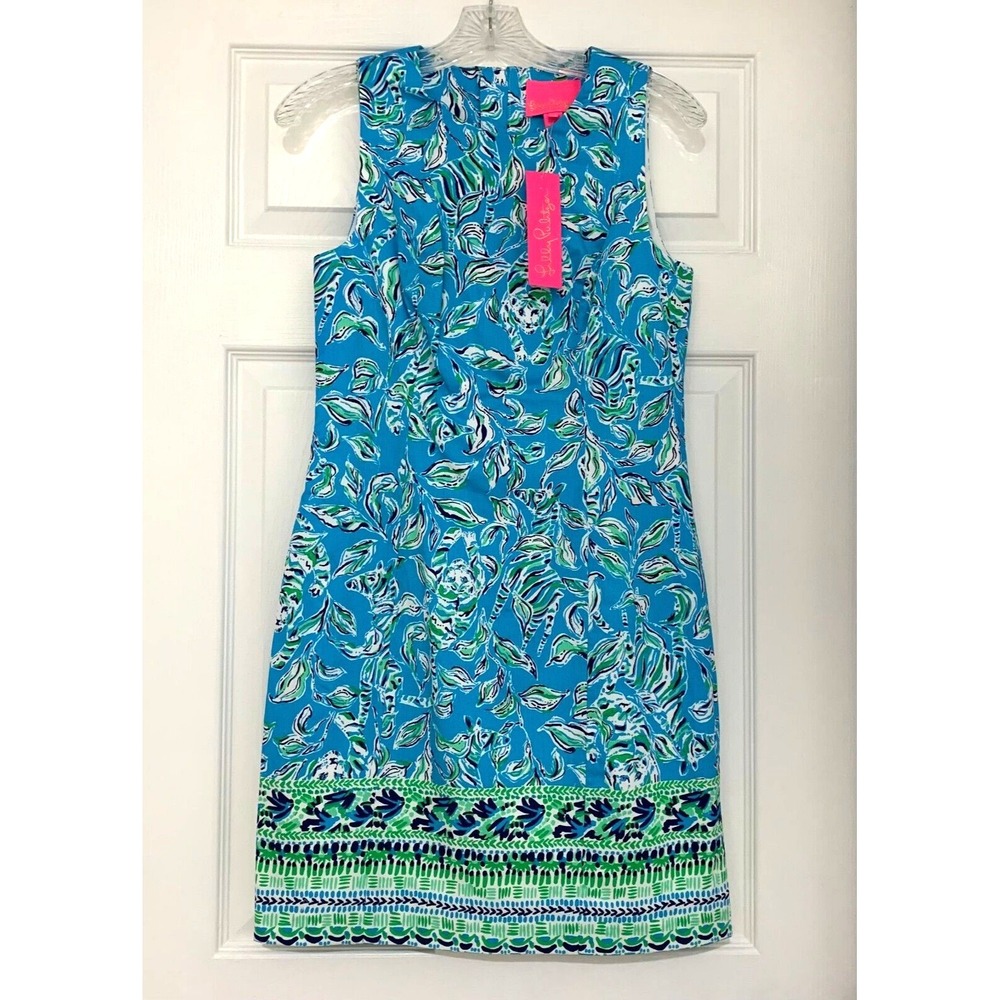NWT Lilly Pulitzer Mila Stretch Shift Dress Oasis Outta Line Engineered sz 2